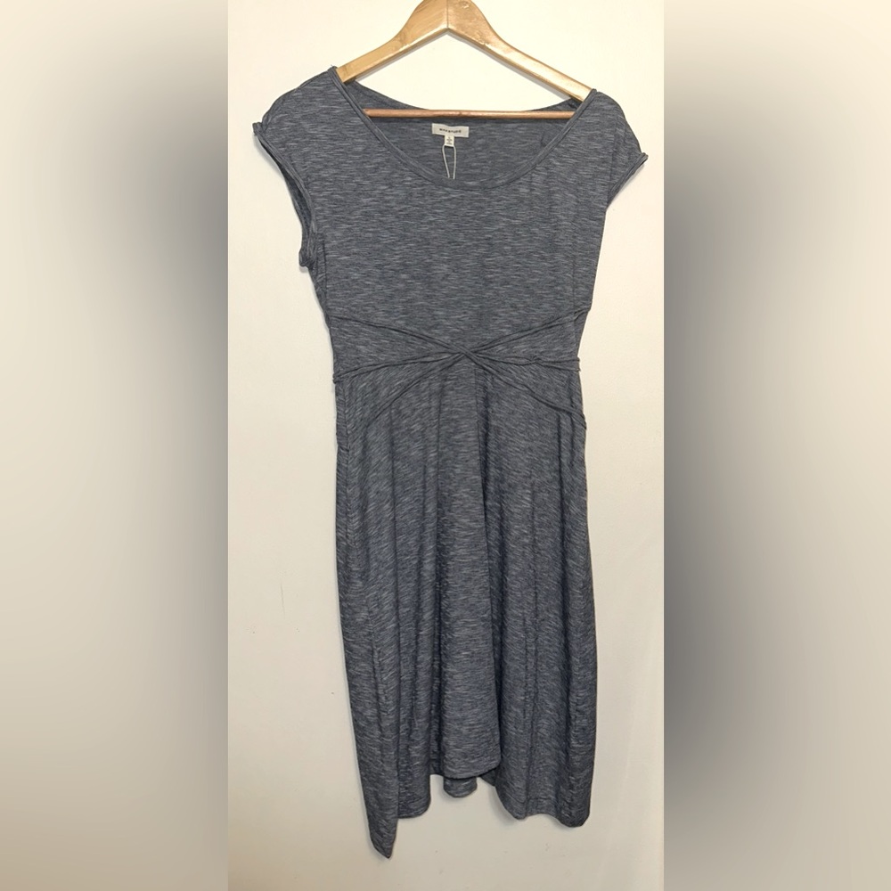 Max Studio Womens Dress Indigo Blue Short Sleeve Knit Large